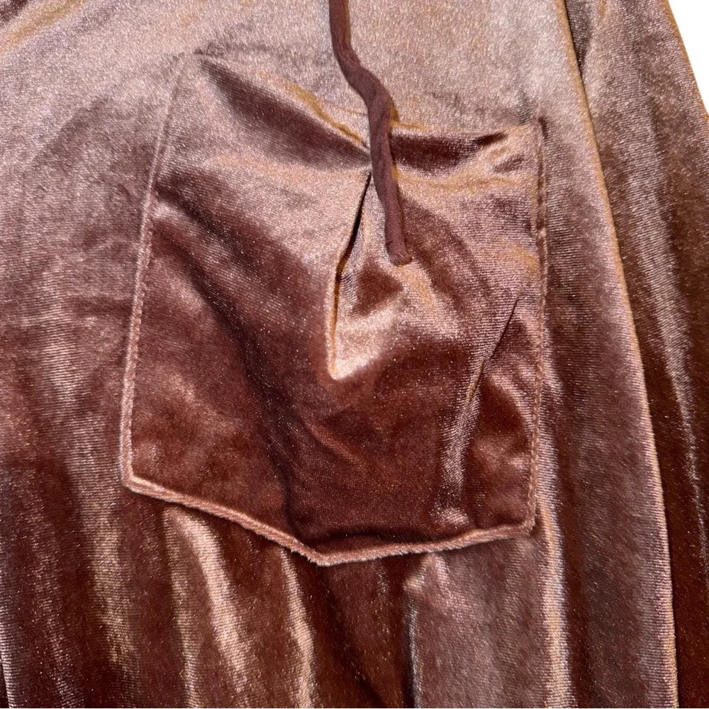 YOUNG FABULOUS & BROKE Fritzy Velvet Velour Zip Up Cropped Hoodie Sweatshirt M - Picture 7 of 15